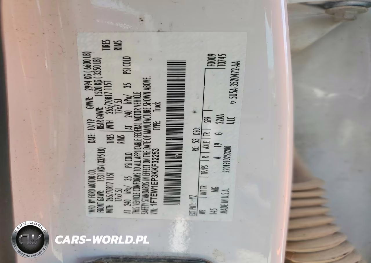 2019 Ford F150 Supercrew VIN:1FTEW1EP3KKF32253 - 12