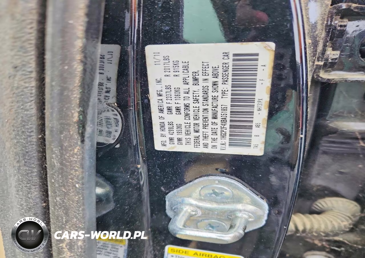 2011 Honda Accord Lxp VIN:1HGCP2F4XBA051857 - 12