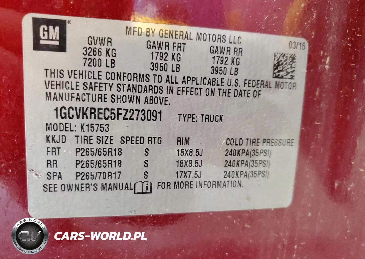 2015 Chevrolet Silverado K1500 Lt VIN:1GCVKREC5FZ273091 - 12