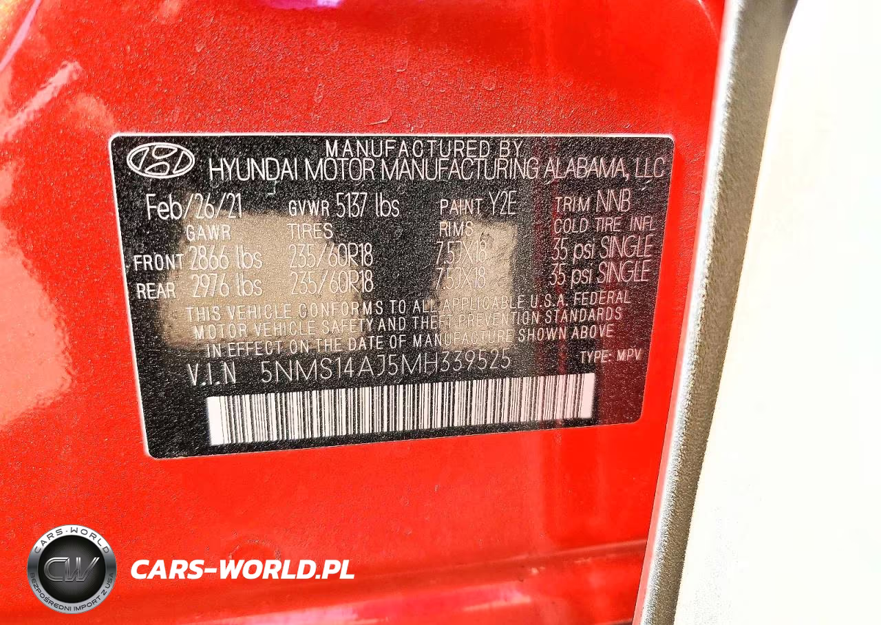2021 Hyundai Santa Fe Se VIN:5NMS14AJ5MH339525 - 13