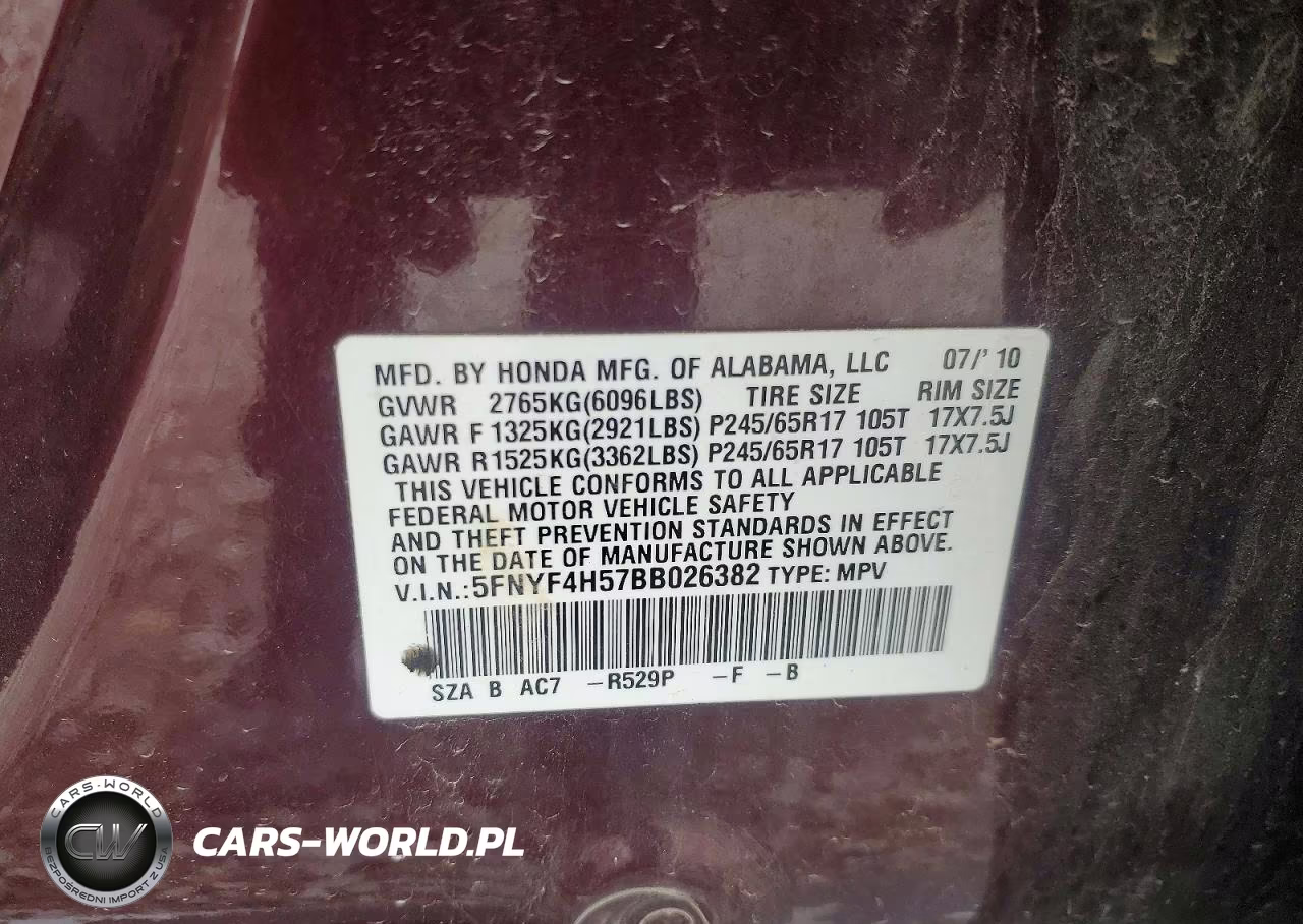 2011 Honda Pilot Exl VIN:5FNYF4H57BB026382 - 13