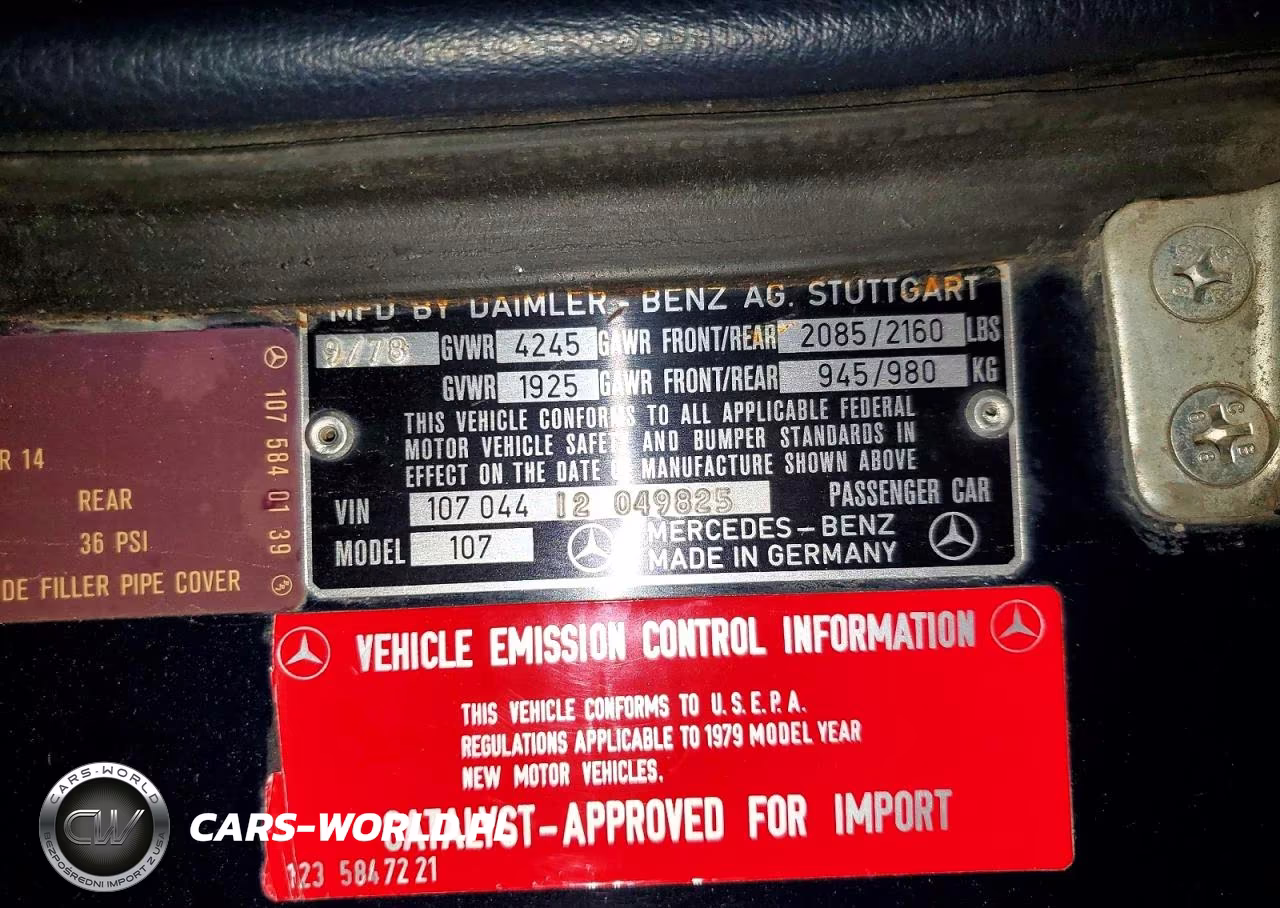 1979 Mercedes-Benz 450 VIN:10704412049825 - 12