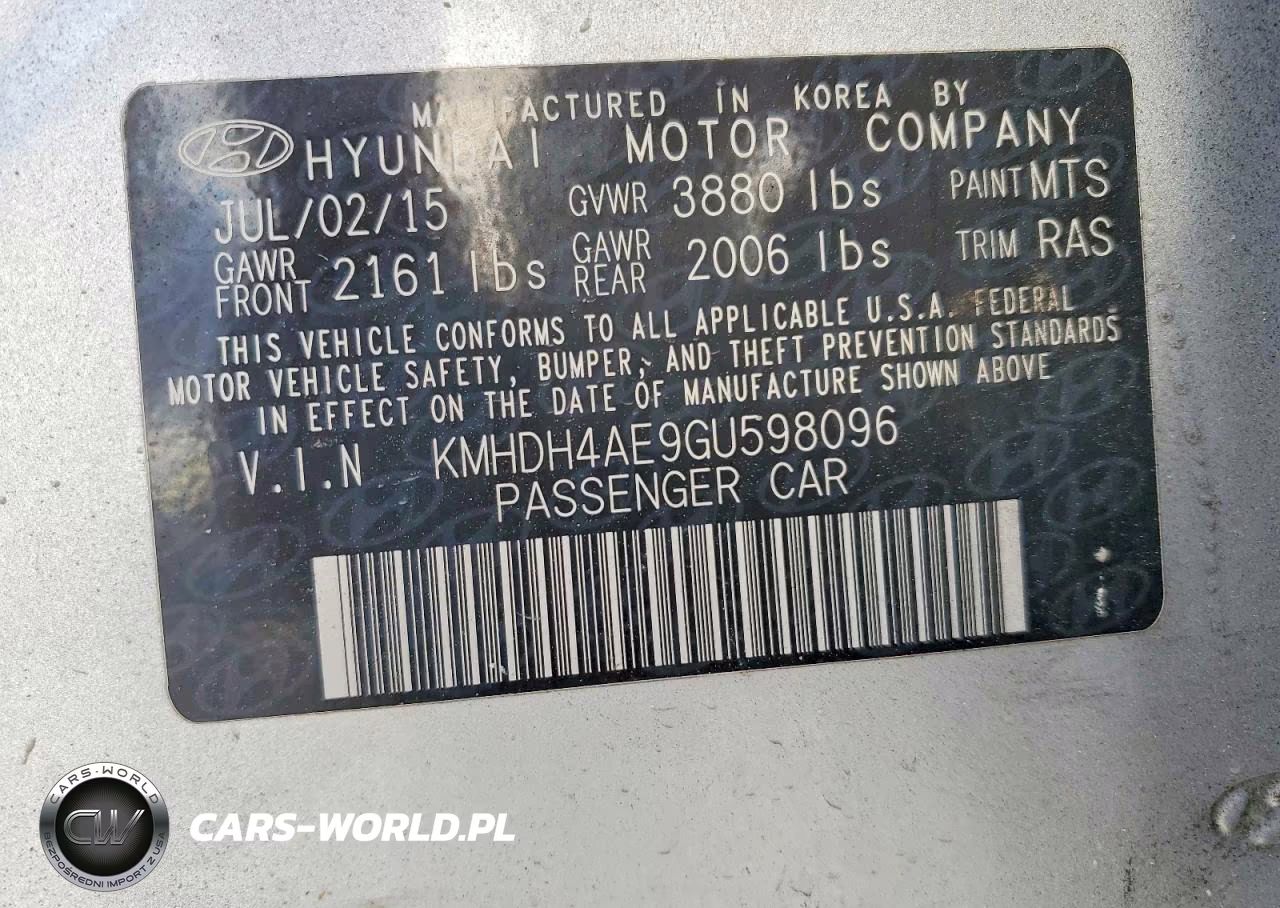 2016 Hyundai Elantra Limited VIN:KMHDH4AE9GU598096 - 13