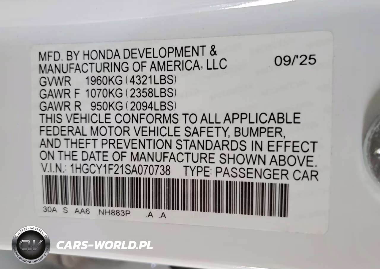 2025 Honda Accord Lx VIN:1HGCY1F21SA070738 - 12