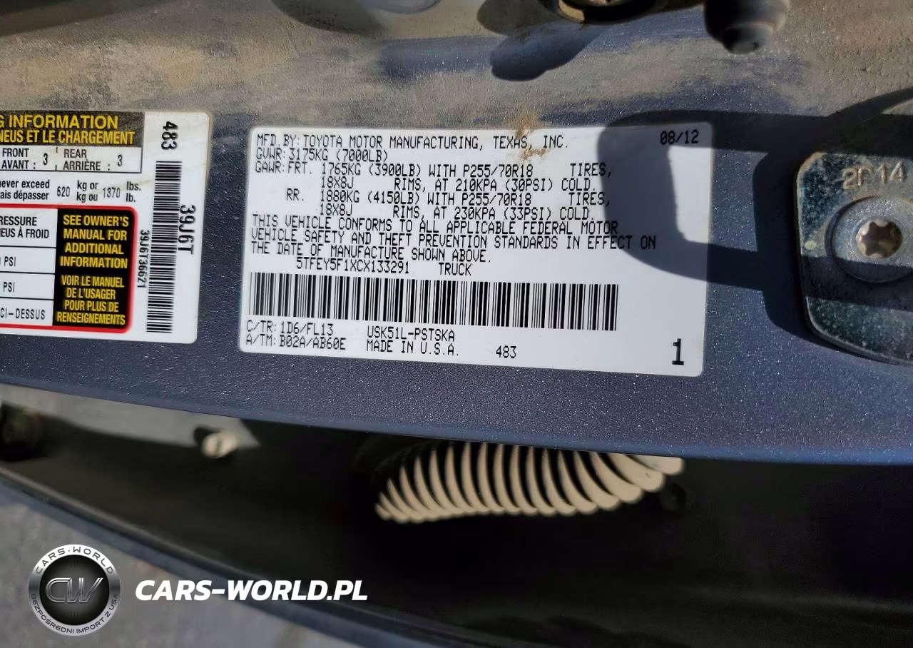 2012 Toyota Tundra Crewmax Sr5 VIN:5TFEY5F1XCX133291 - 12