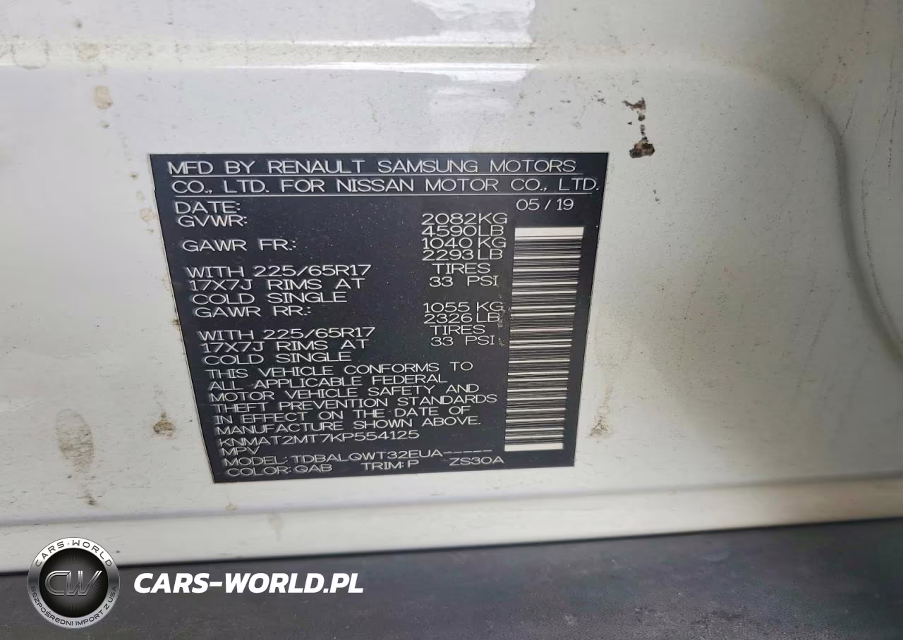 2019 Nissan Rogue Sv VIN:KNMAT2MT7KP554125 - 12
