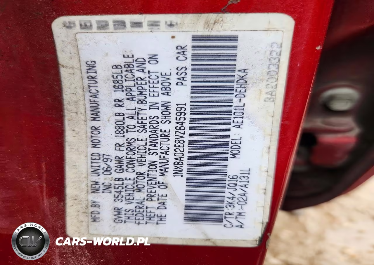 1997 Toyota Corolla Base VIN:1NXBA02E8VZ645991 - 12