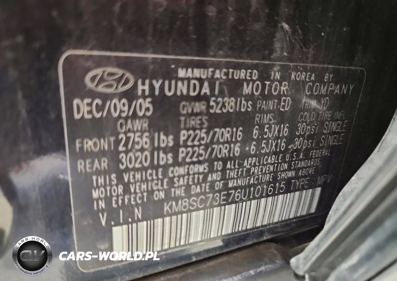 2006 Hyundai Santa Fe Gls VIN:KM8SC73E76U101615 - 13