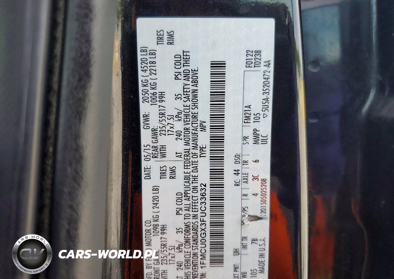 2015 Ford Escape Se VIN:1FMCU0GX3FUC33632 - 13