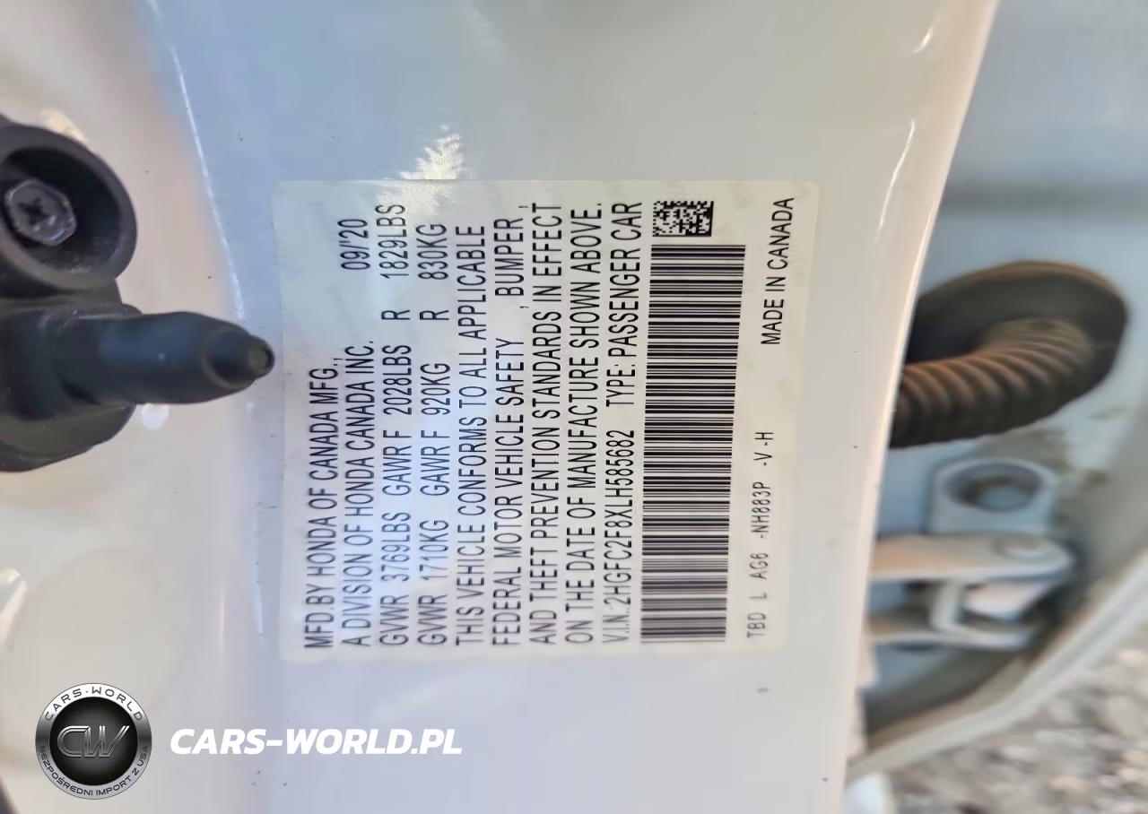 2020 Honda Civic Sport VIN:2HGFC2F8XLH585682 - 13