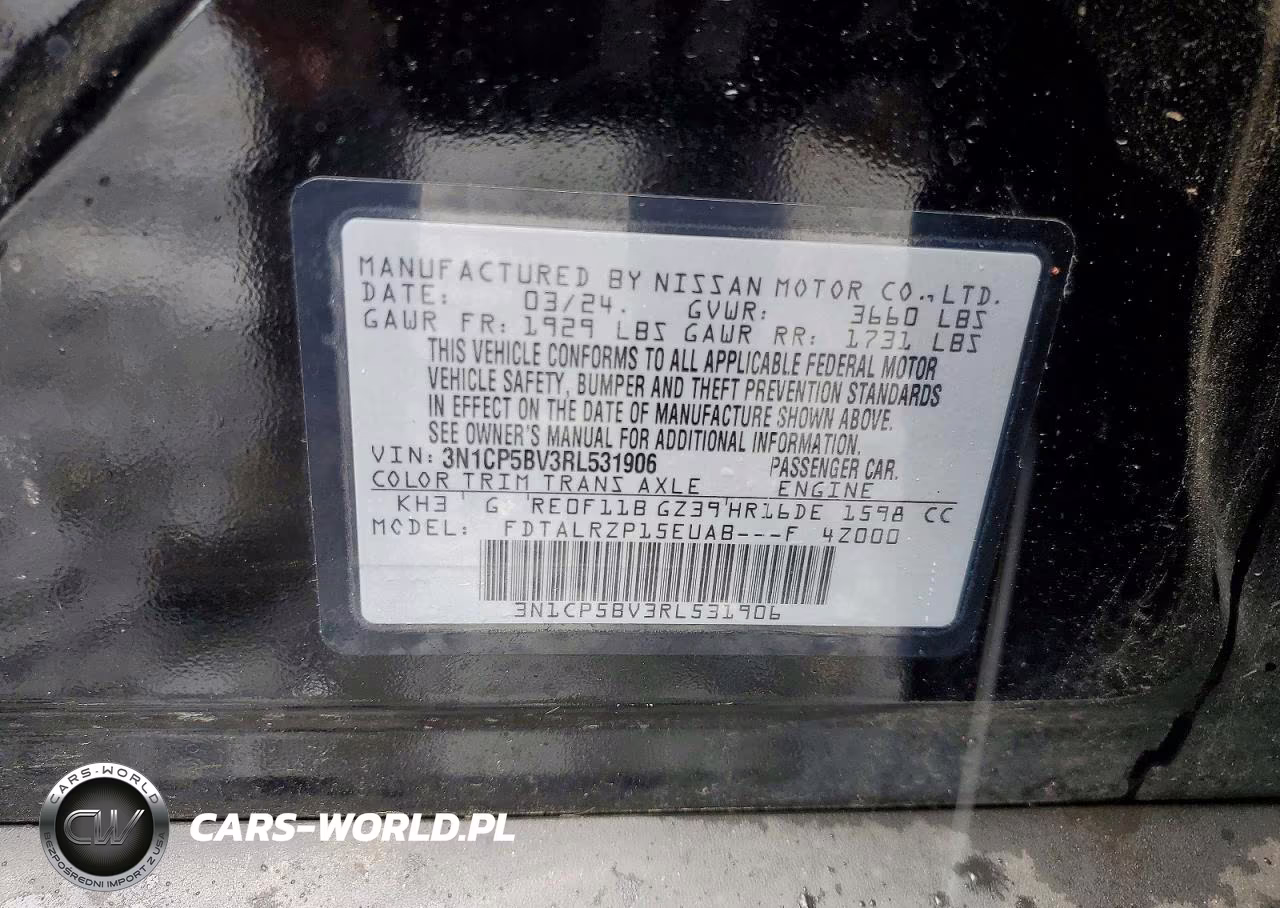 2024 Nissan Kicks S VIN:3N1CP5BV3RL531906 - 13