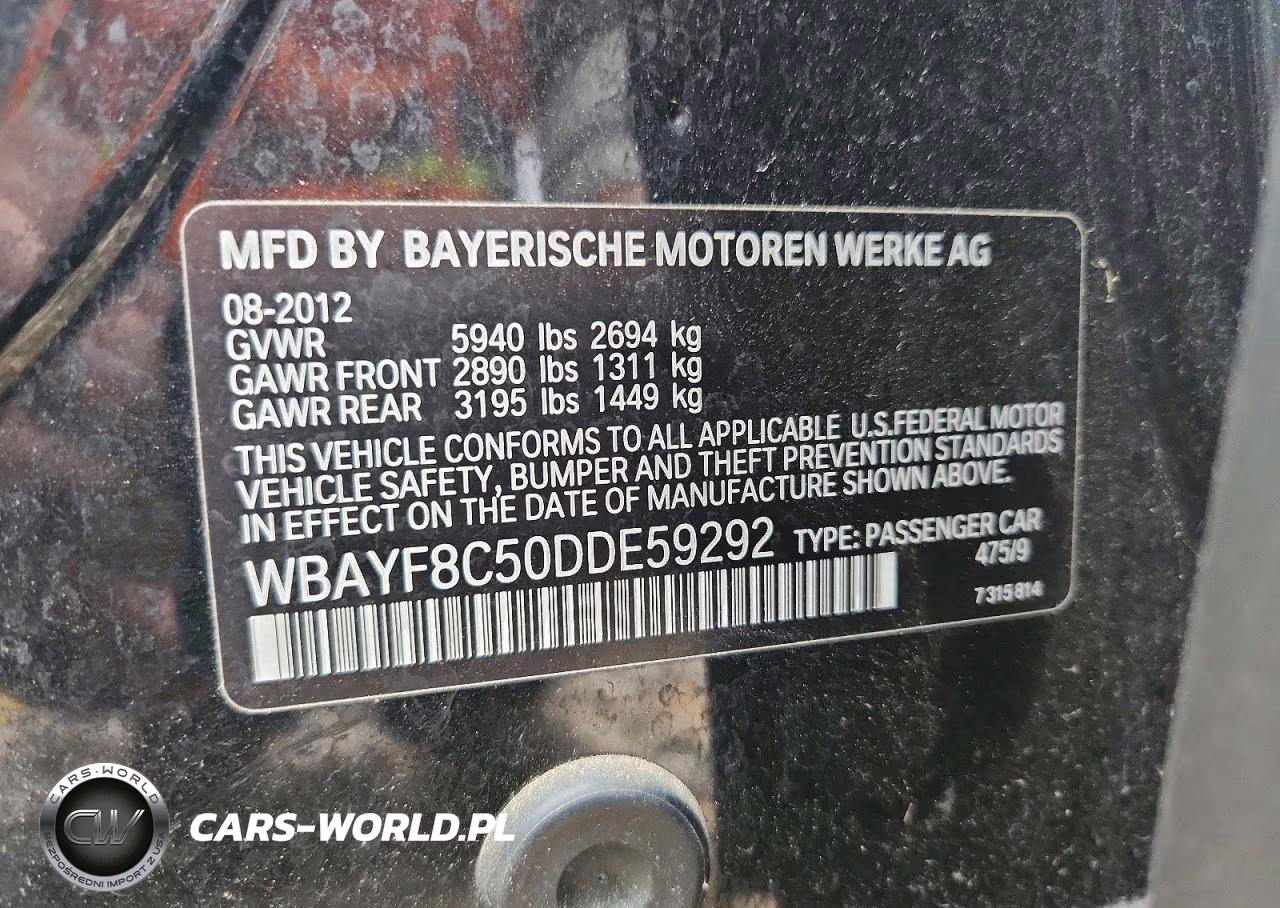 2013 BMW 750 Lxi VIN:WBAYF8C50DDE59292 - 13