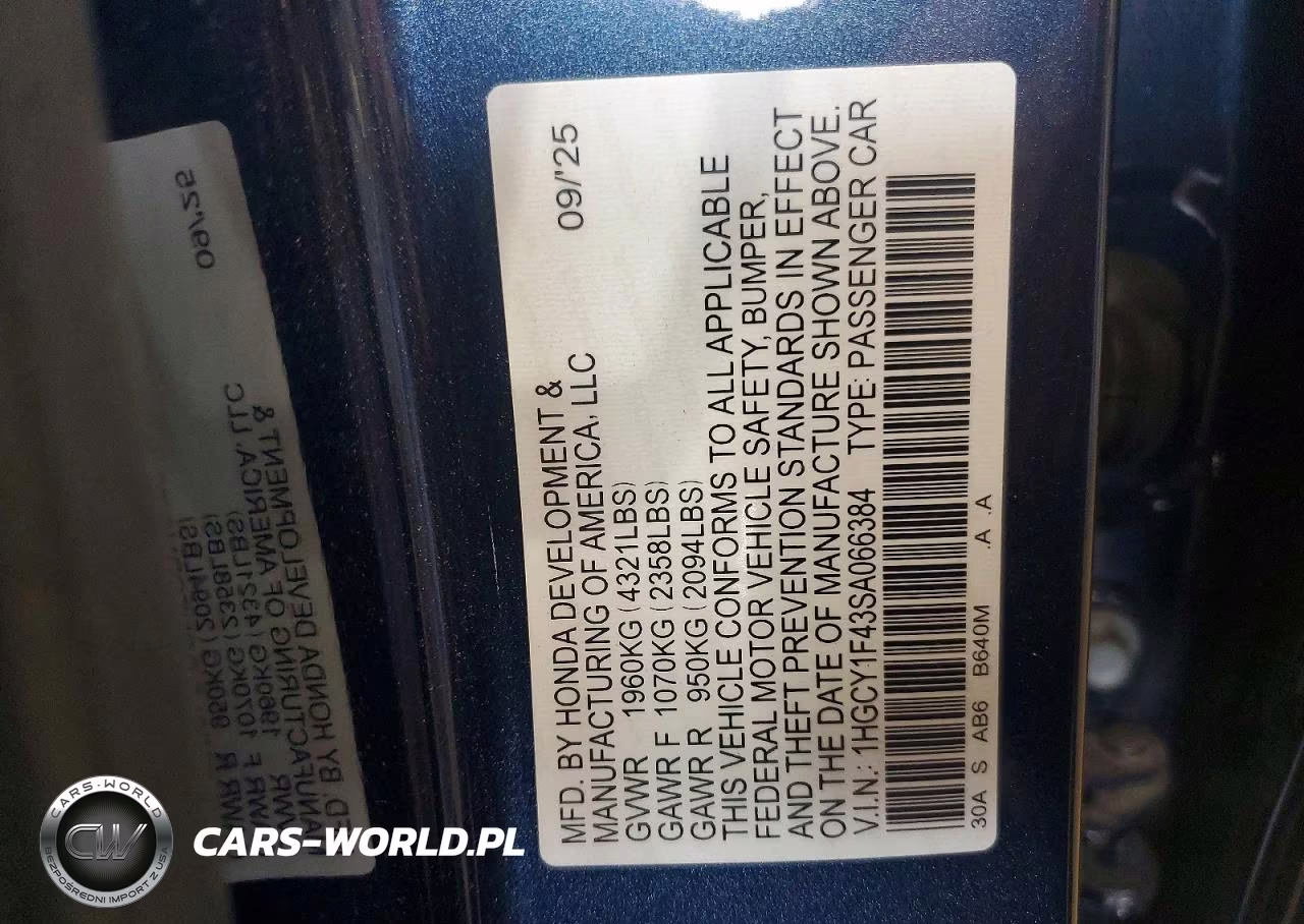 2025 Honda Accord Se VIN:1HGCY1F43SA066384 - 13