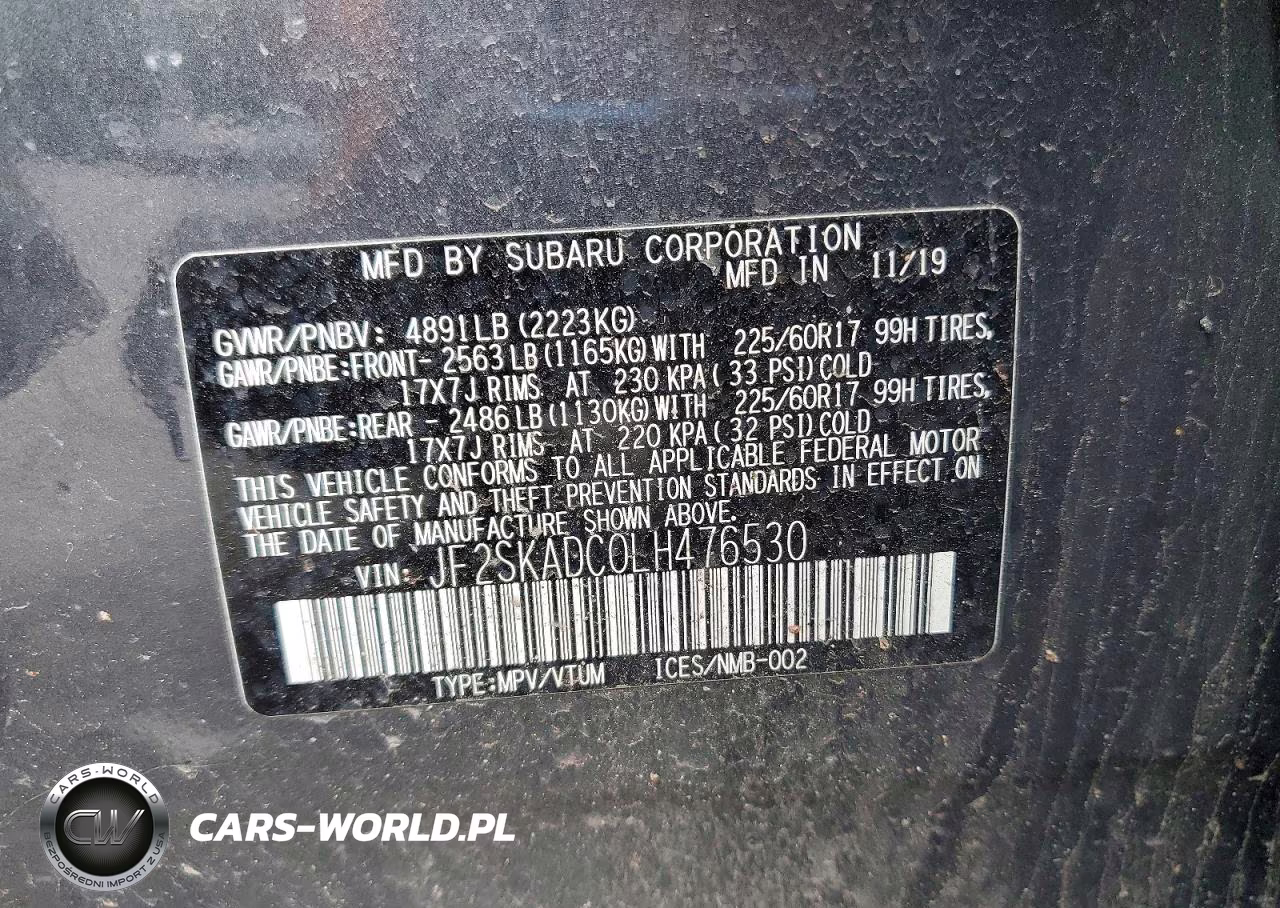 2020 Subaru Forester VIN:JF2SKADC0LH476530 - 12