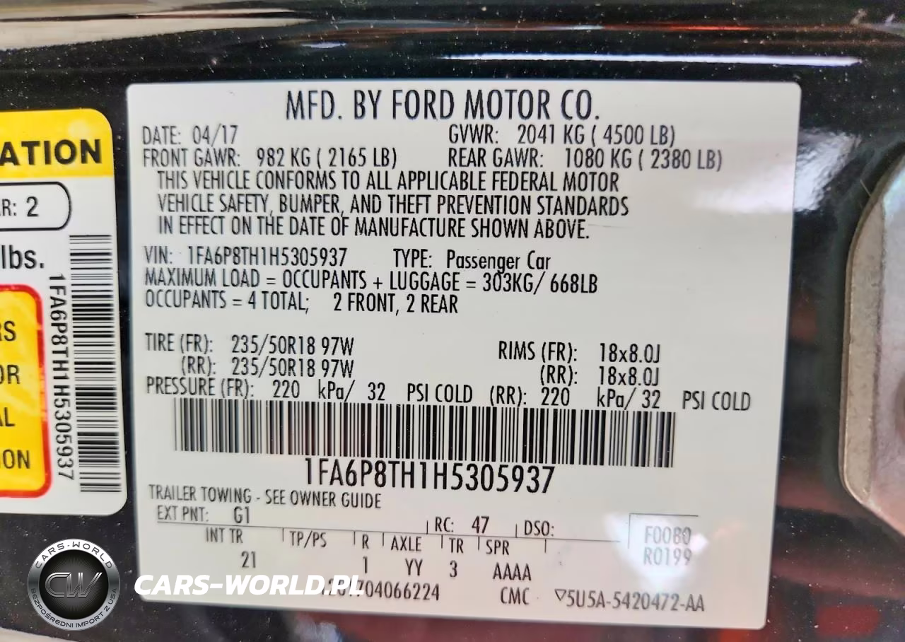 2017 Ford Mustang VIN:1FA6P8TH1H5305937 - 13