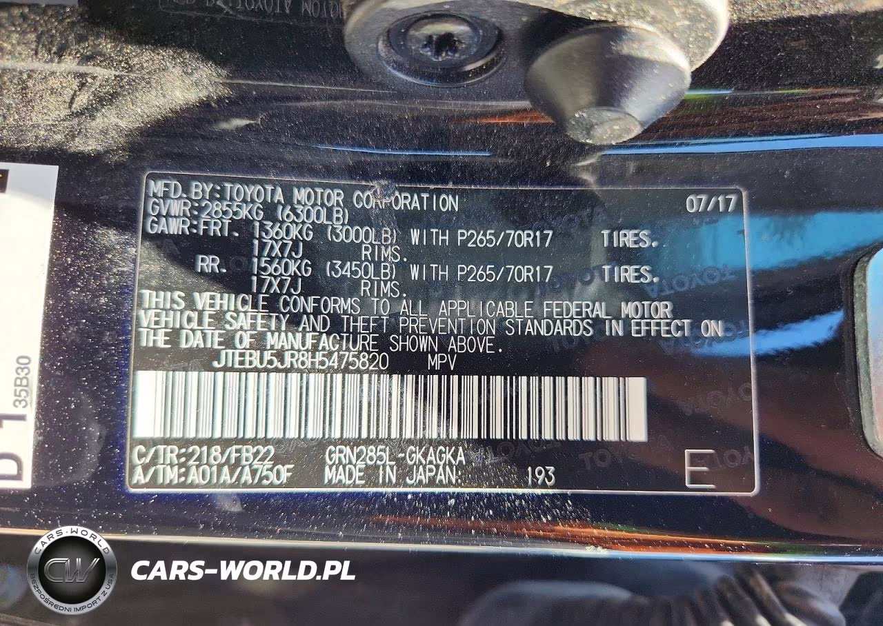 2017 Toyota 4Runner Sr5 VIN:JTEBU5JR8H5475820 - 13