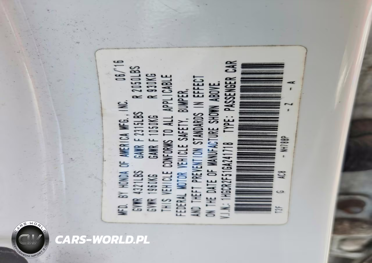 2016 Honda Accord Sport VIN:1HGCR2F51GA241718 - 12