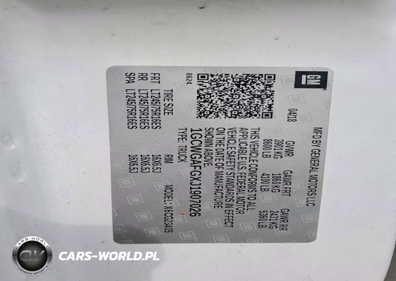 2018 Chev Express G2500 VIN:1GCWGAFGXJ1907026 - 14