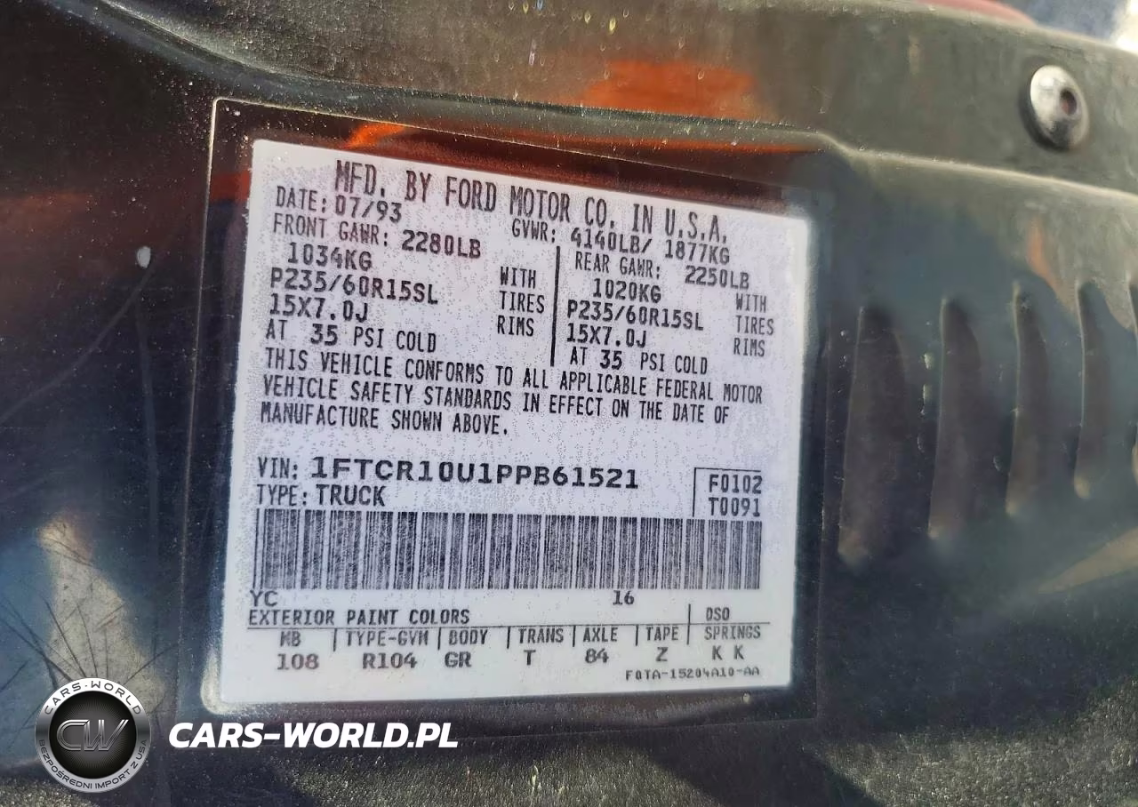 1993 Ford Ranger VIN:1FTCR10U1PPB61521 - 12