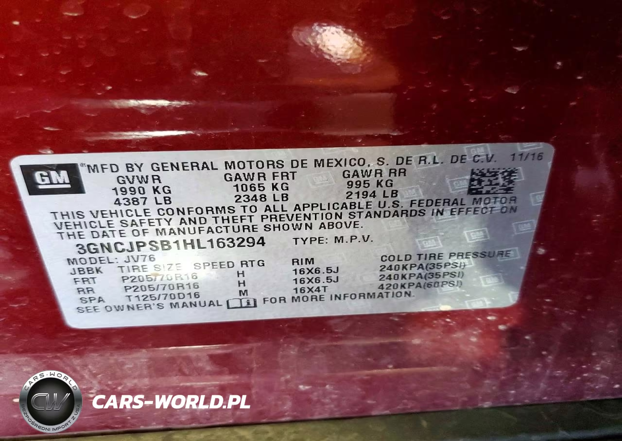 2017 Chevrolet Trax 1Lt VIN:3GNCJPSB1HL163294 - 13