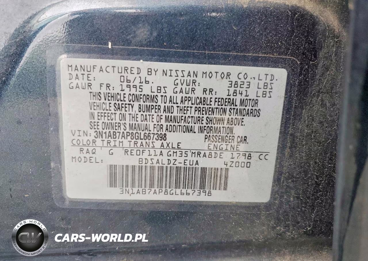 2016 Nissan Sentra Sv VIN:3N1AB7AP8GL667398 - 12