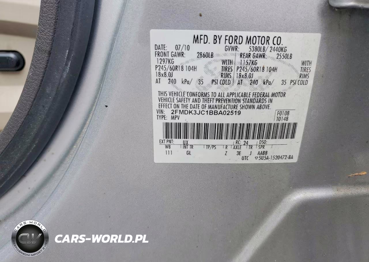 2011 Ford Edge Sel VIN:2FMDK3JC1BBA02519 - 12