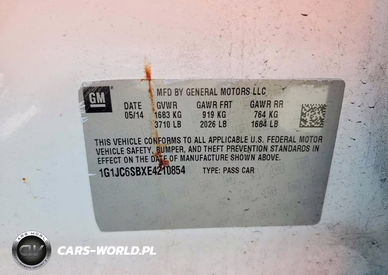 2014 Chevrolet Sonic Lt VIN:1G1JC6SBXE4210854 - 12