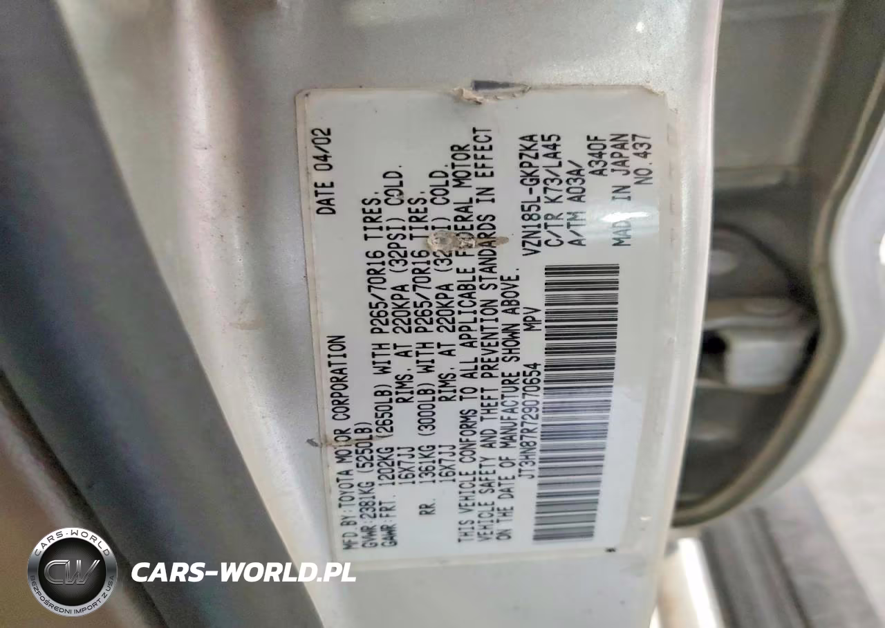 2002 Toyota 4Runner Limited VIN:JT3HN87R729070654 - 13