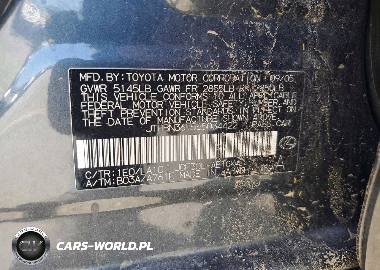 2006 Lexus Ls 430 VIN:JTHBN36F565034422 - 12