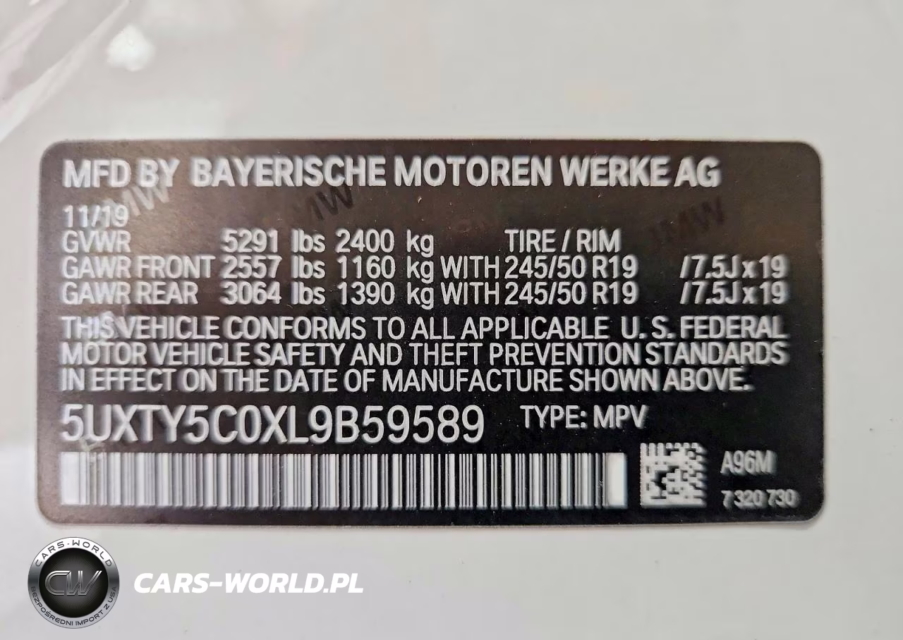 2020 BMW X3 xDrive30I VIN:5UXTY5C0XL9B59589 - 13
