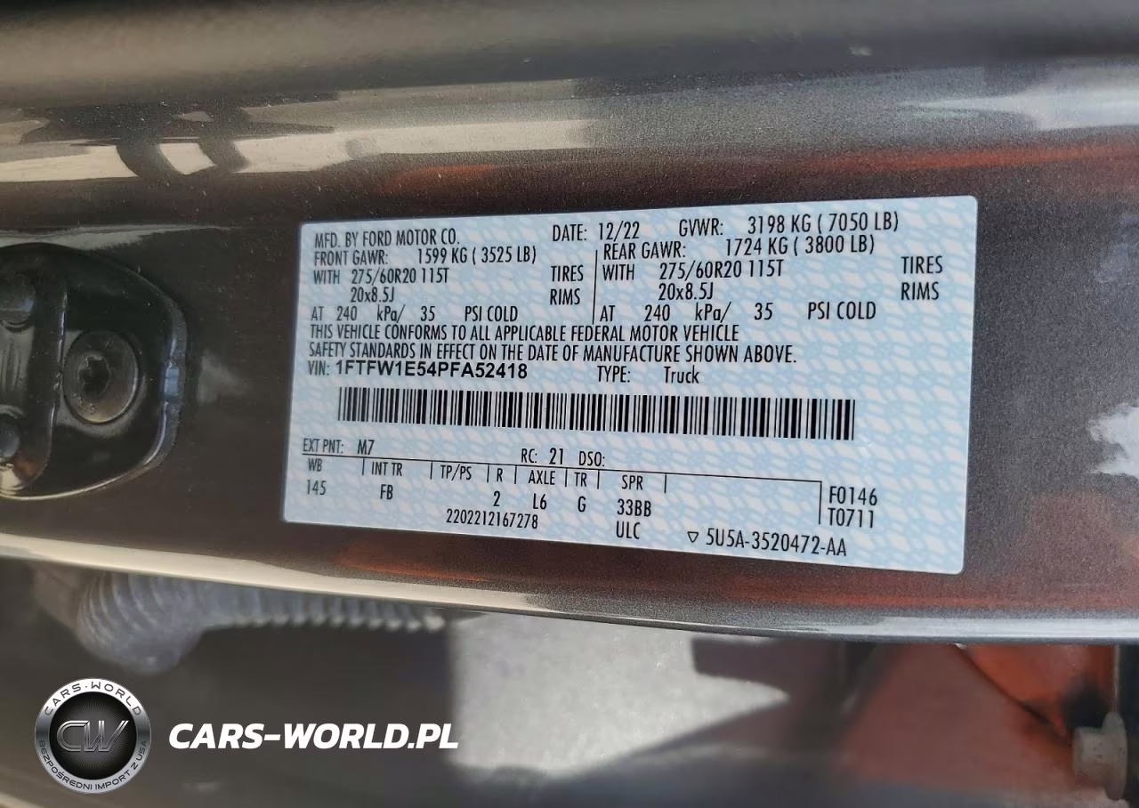 2023 Ford F150 Supercrew VIN:1FTFW1E54PFA52418 - 12