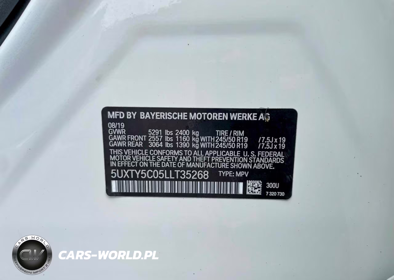 2020 BMW X3 xDrive30I VIN:5UXTY5C05LLT35268 - 10