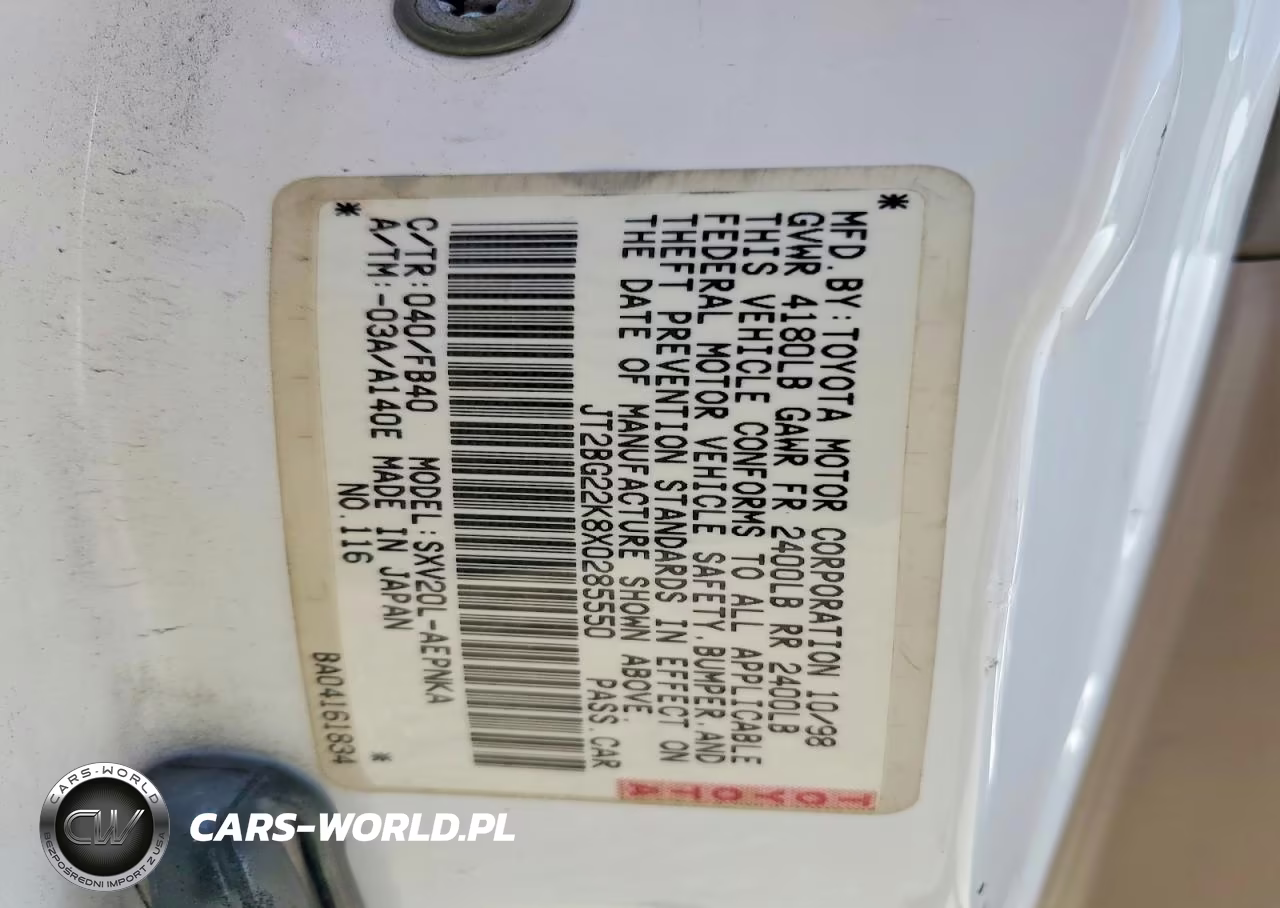 1999 Toyota Camry Le VIN:JT2BG22K8X0285550 - 12