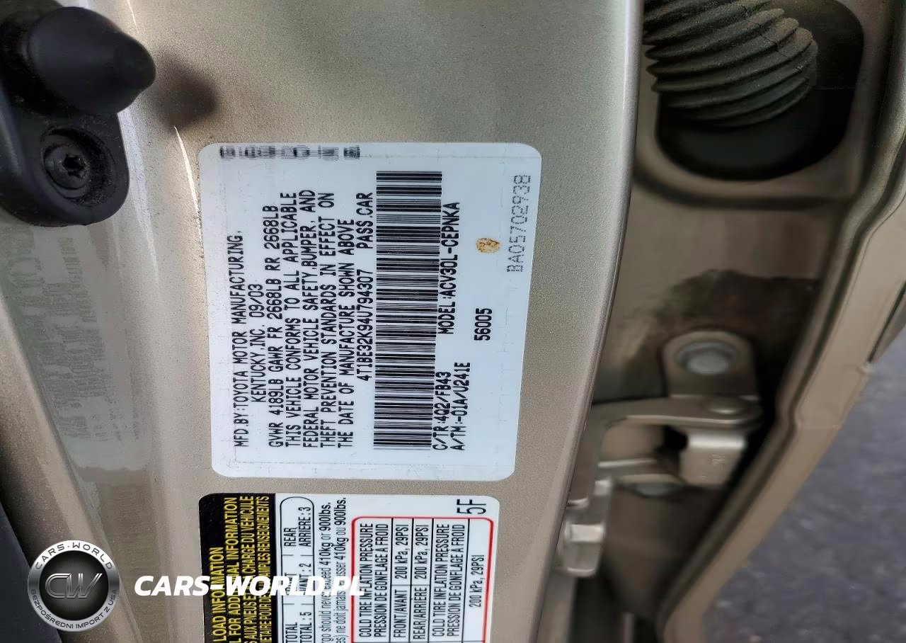 2004 Toyota Camry Le VIN:4T1BE32K94U794307 - 12