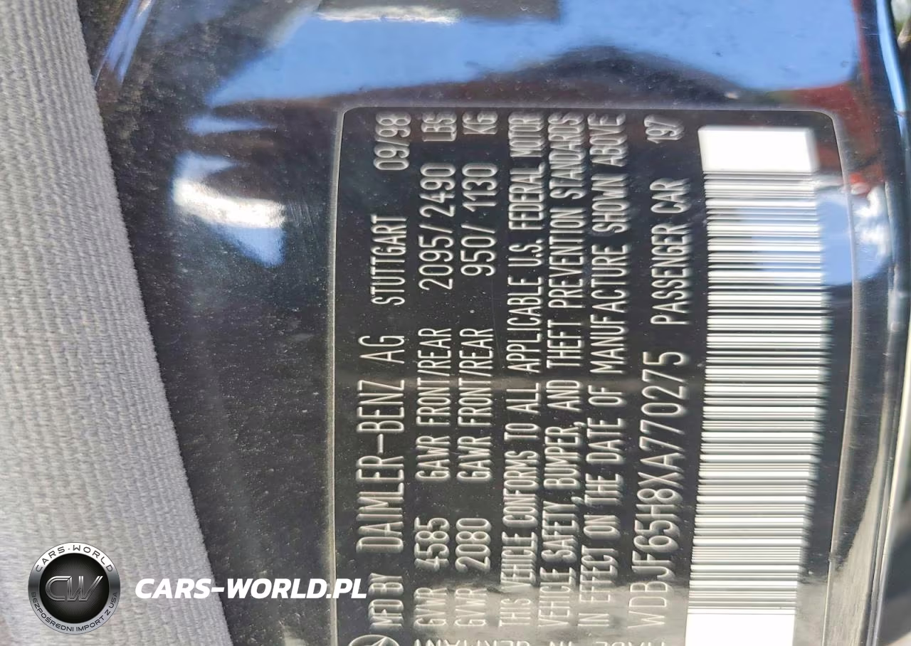 1999 Mercedes-Benz E 320 VIN:WDBJF65H8XA770275 - 12