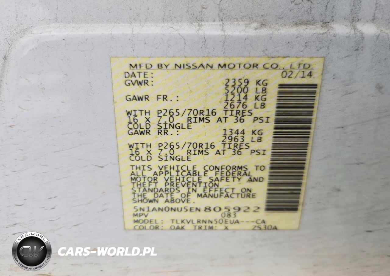 2014 Nissan Xterra S VIN:5N1AN0NU5EN805922 - 14