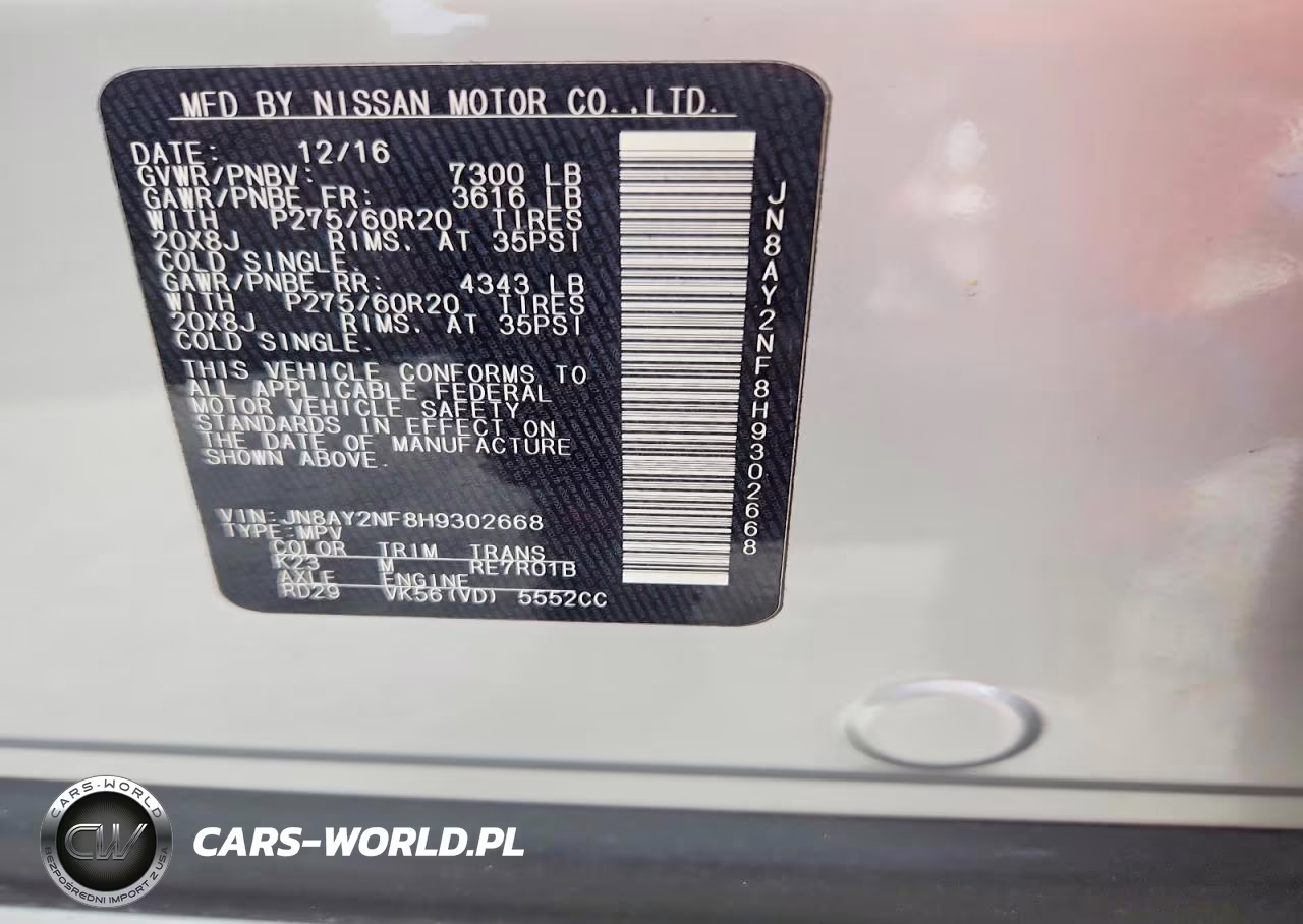 2017 Nissan Armada Platinum VIN:JN8AY2NF8H9302668 - 13