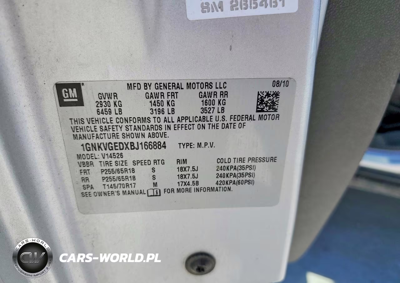 2011 Chevrolet Traverse Lt VIN:1GNKVGEDXBJ166884 - 12