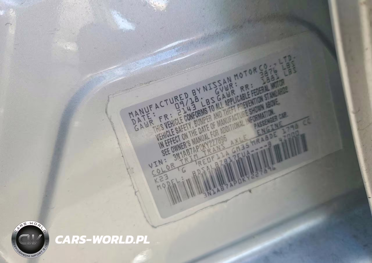 2019 Nissan Sentra S VIN:3N1AB7AP0KY227896 - 12