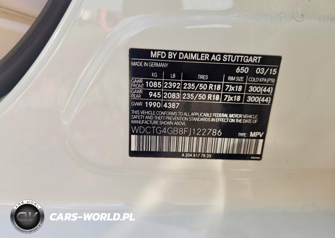2015 Mercedes-Benz Gla 250 4Matic VIN:WDCTG4GB8FJ122786 - 12