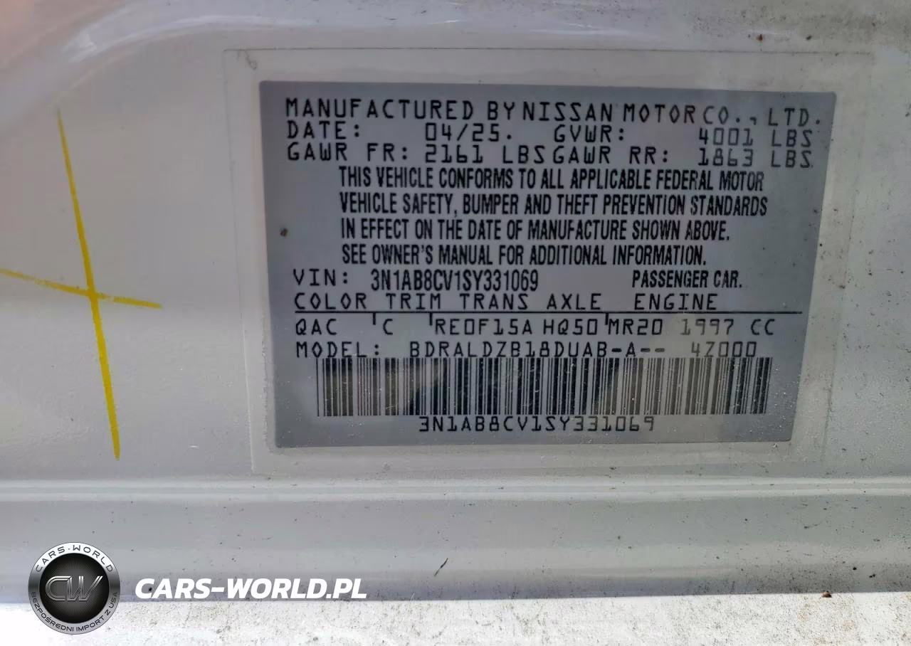 2025 Nissan Sentra Sv VIN:3N1AB8CV1SY331069 - 12