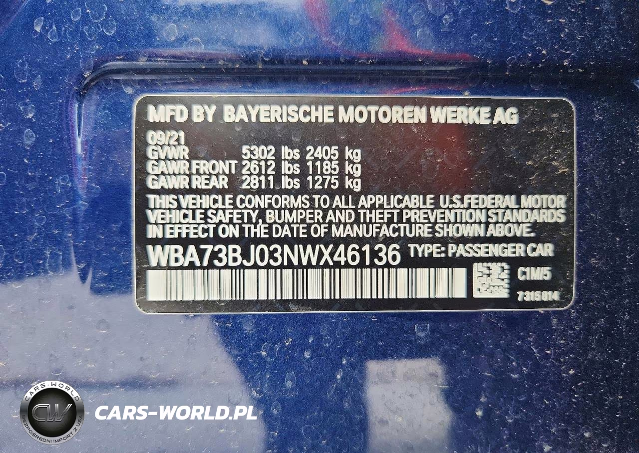 2022 BMW 540 Xi VIN:WBA73BJ03NWX46136 - 13