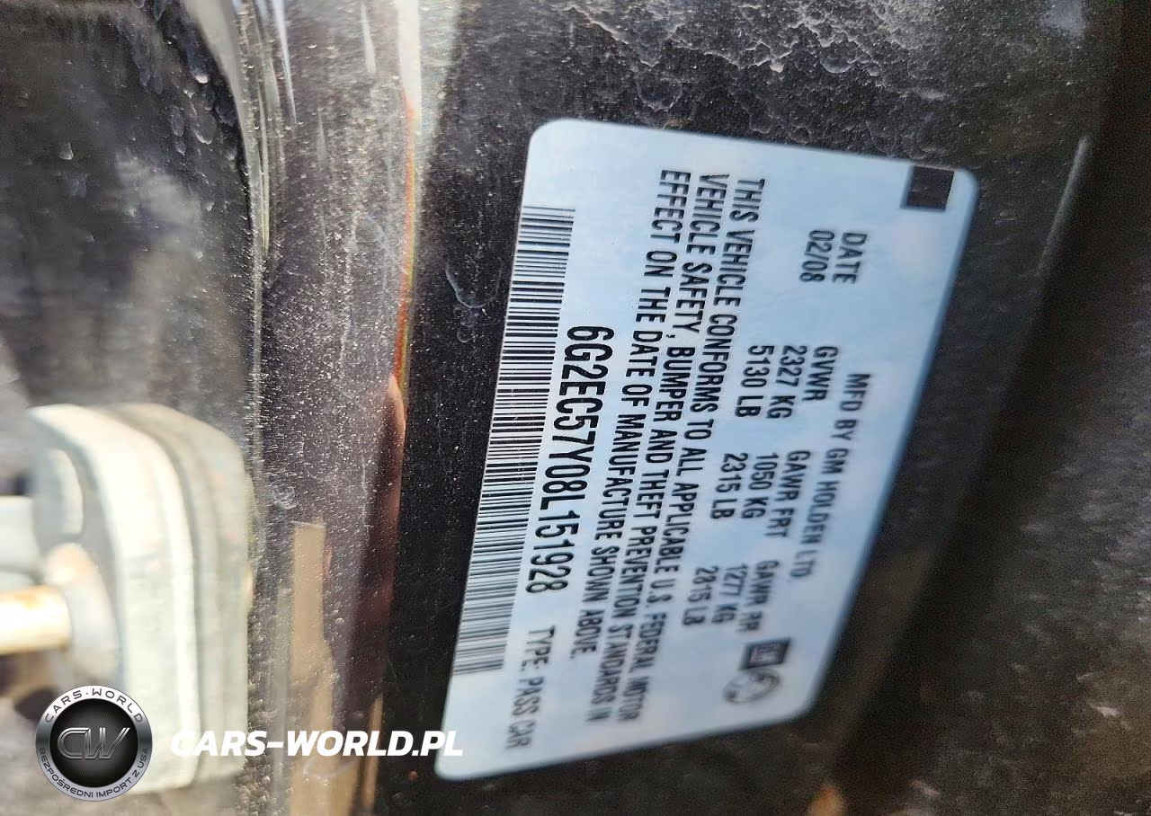 2008 Pontiac G8 Gt VIN:6G2EC57Y08L151928 - 12