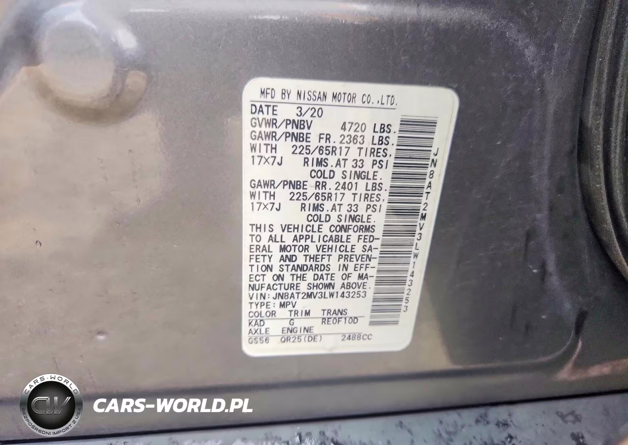 2020 Nissan Rogue Sv VIN:JN8AT2MV3LW143253 - 12