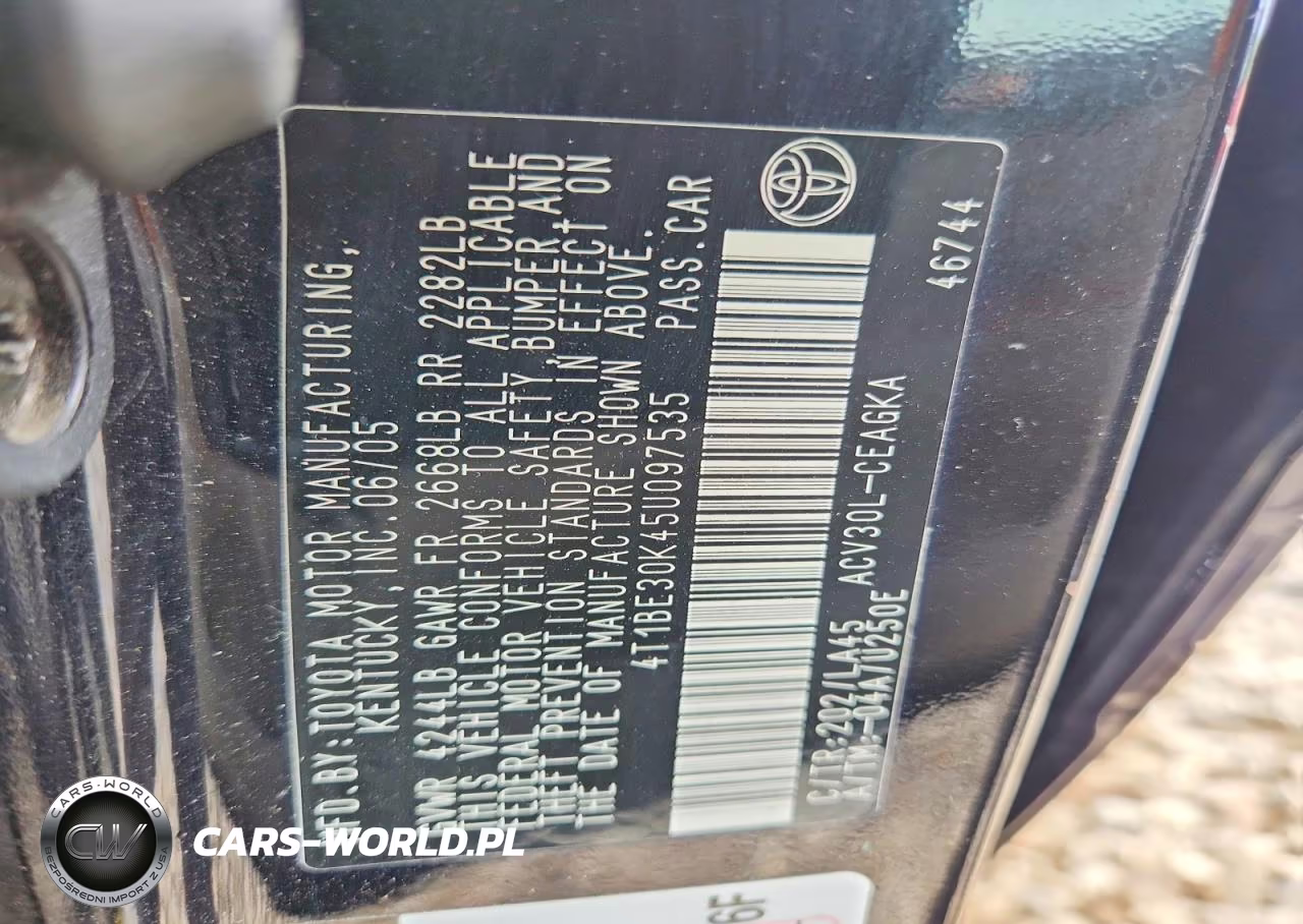 2005 Toyota Camry Xle VIN:4T1BE30K45U097535 - 13
