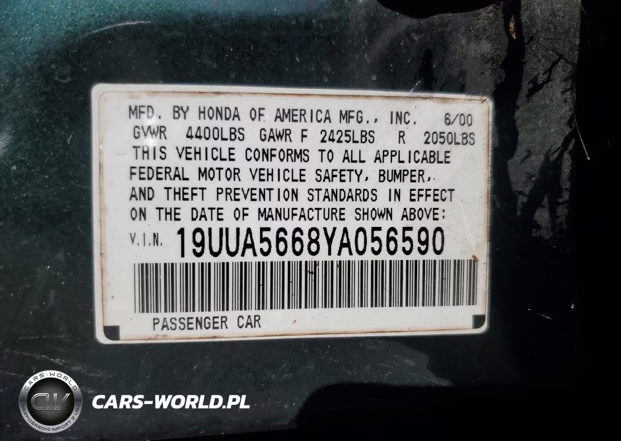 2000 Acura 3.2Tl VIN:19UUA5668YA056590 - 12