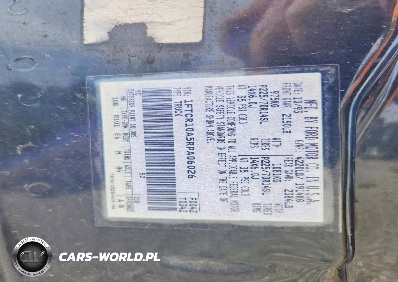1994 Ford Ranger VIN:1FTCR10A5RPA06026 - 12
