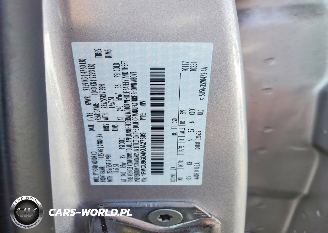 2019 Ford Escape Se VIN:1FMCU9GD4KUA27899 - 14