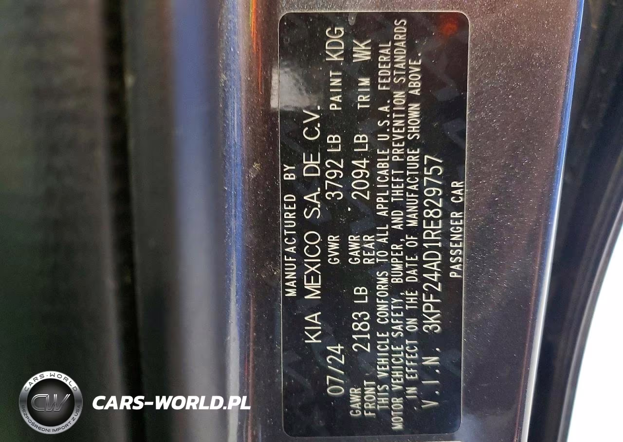 2024 Kia Forte Lxs VIN:3KPF24AD1RE829757 - 12