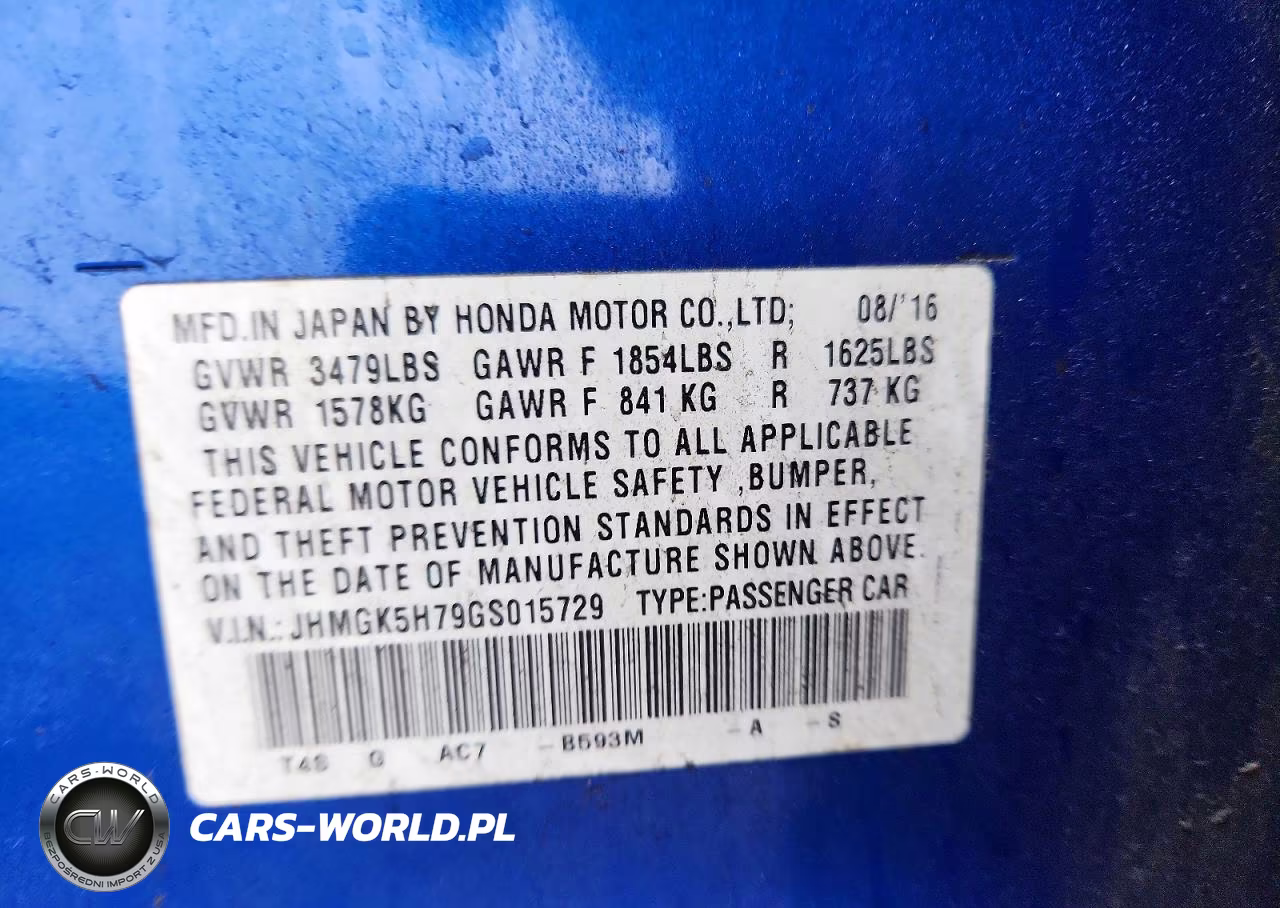 2016 Honda Fit Ex VIN:JHMGK5H79GS015729 - 12